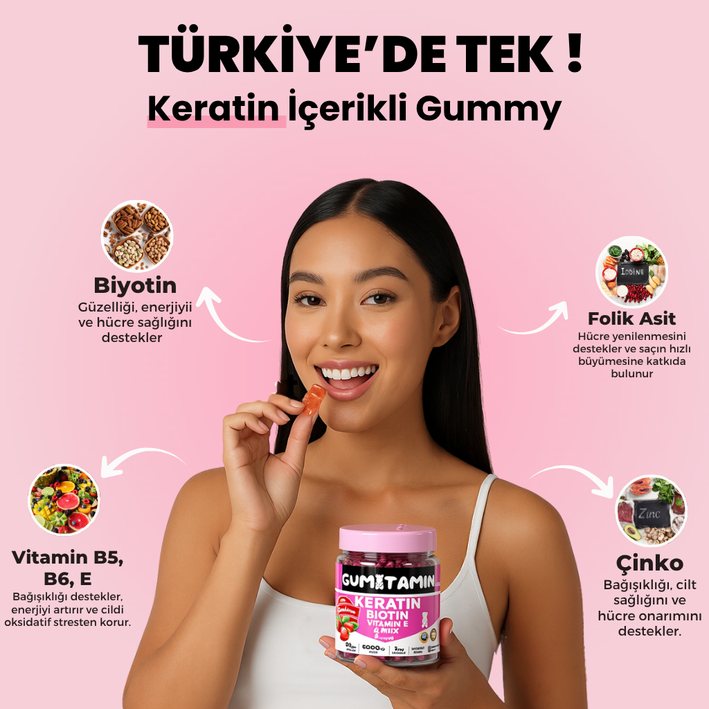 Gumitamin Keratin Saç ve Tırnak Vitamini