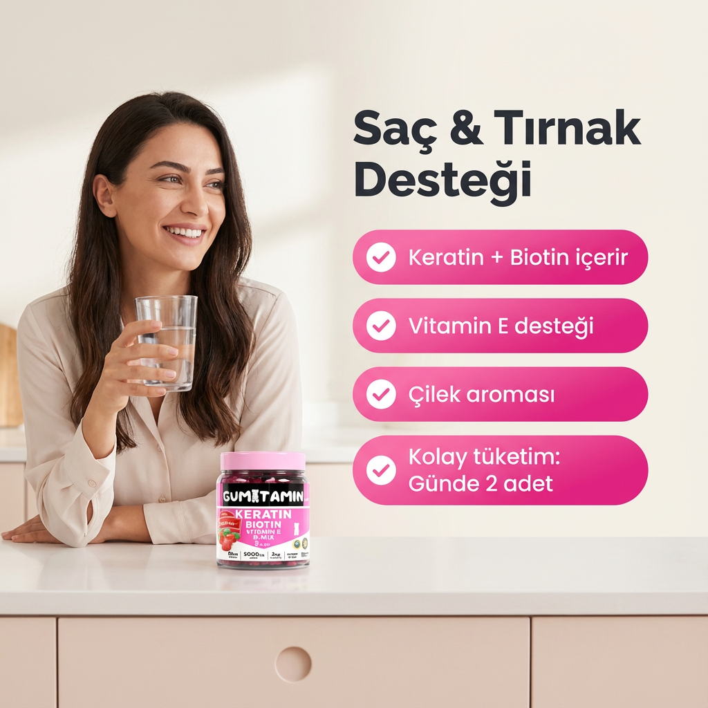 Gumitamin Keratin Saç ve Tırnak Vitamini