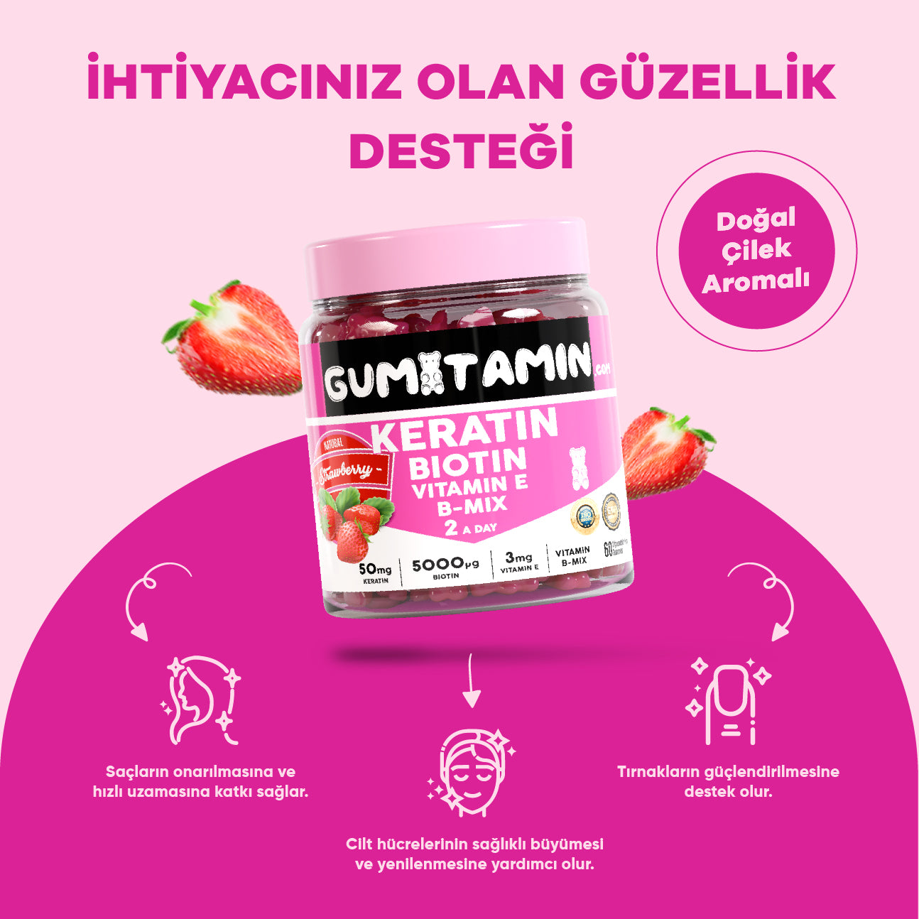 Gumitamin Keratin Saç ve Tırnak Vitamini